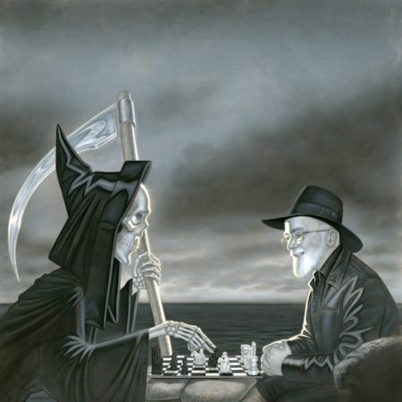 Image of Death playing Chess with Terry Pratchett